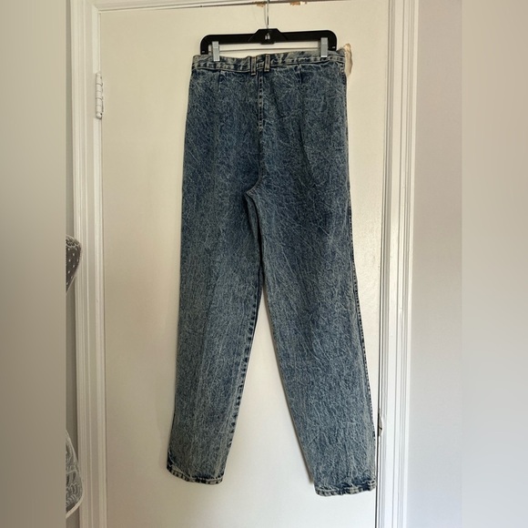 NWT VTG 80s Mom Jeans Chic Sz:15 Tall JR Acid Wash Denim High Waisted Pleated. - Picture 2 of 12